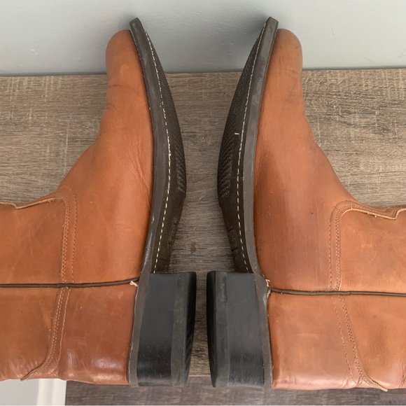 Men’s 10D ACME WELLINGTON Brown Leather Cowboy Boots 9096 Cushioned Insole EXC - Picture 9 of 16